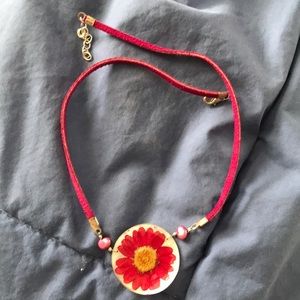 Pressed flower necklace